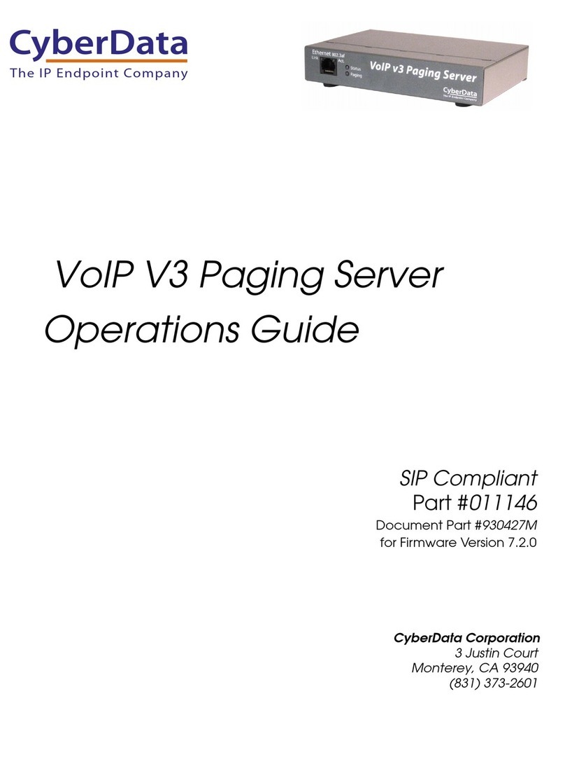 CyberData VoIP V3 Paging Server Operation guide