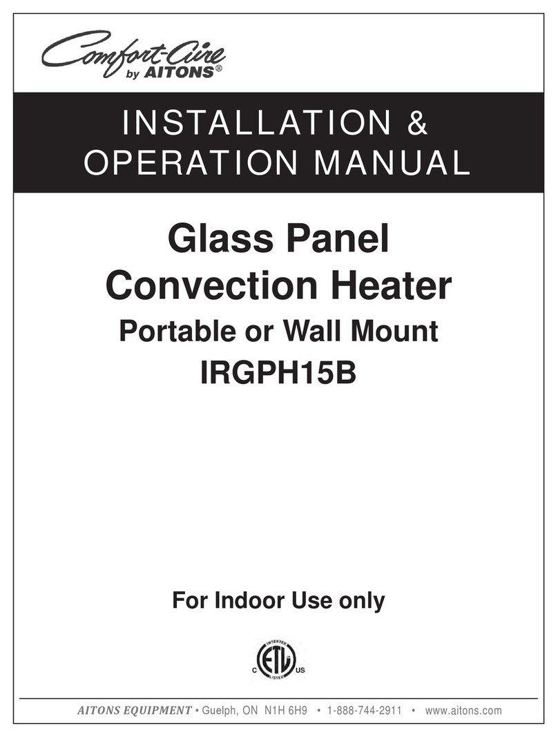 Comfortaire IRGPH15B Installation & operation manual