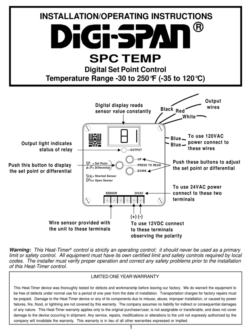 heat-timer Digi-span SPC TEMP Installation & operating instructions