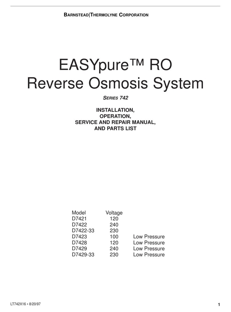 Barnstead|Thermolyne EASYpure D7421 Installation, operation & service parts manual Barnstead|Thermolyne EASYpure D7421 Installation, operation & service parts manual