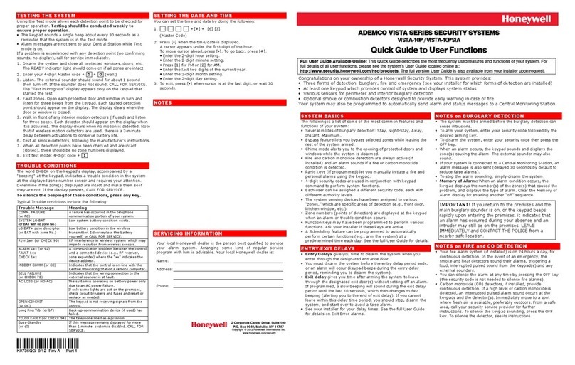 Honeywell ADEMCO VISTA-10P User manual