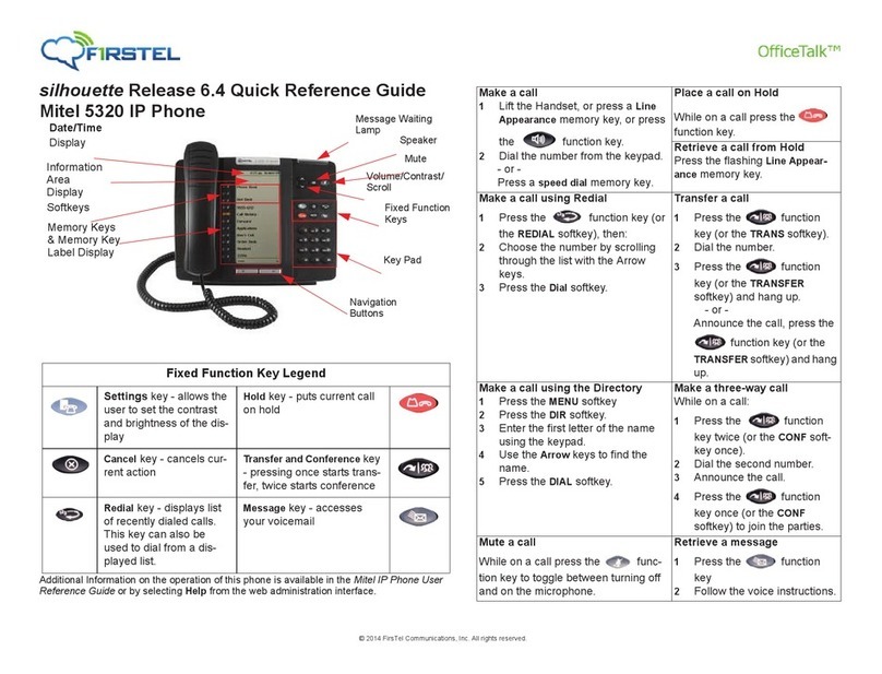 Silhouette Mitel 5320 Quick reference guide