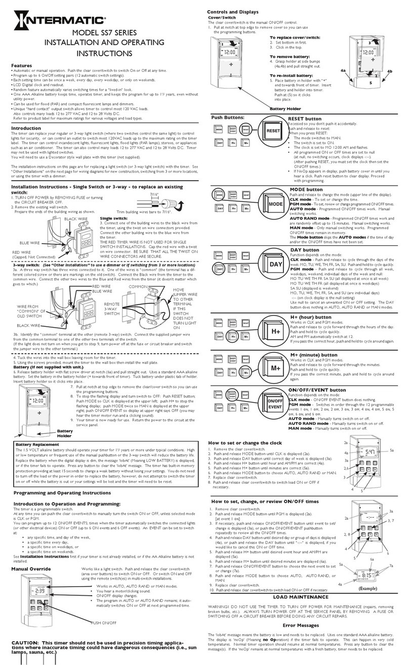 Intermatic SS7 SERIES User manual