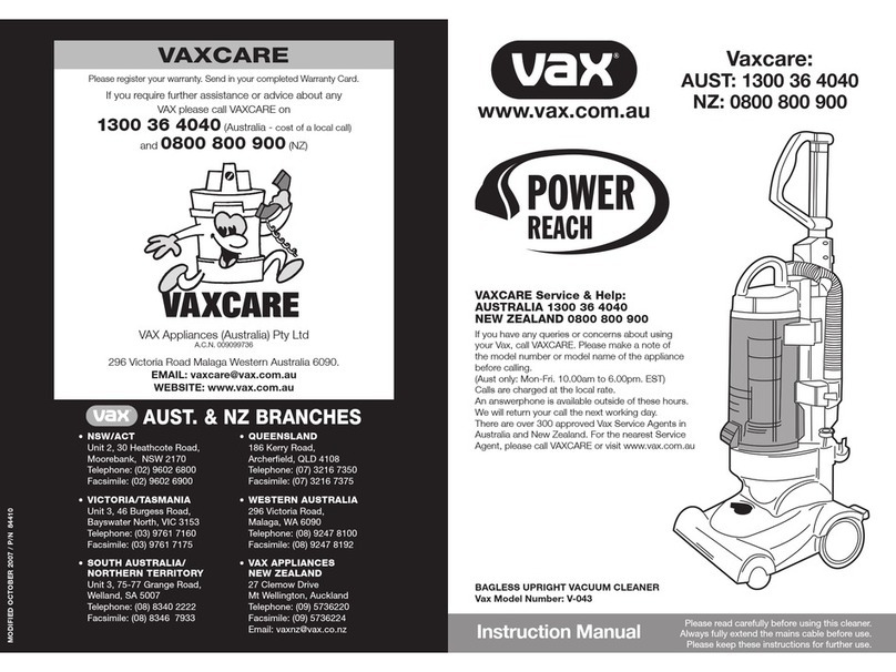 Vax V-043 User manual