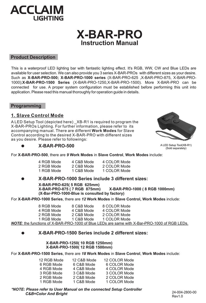 Acclaim Lighting X-BAR-PRO instruction manual Acclaim Lighting X-BAR-PRO instruction manual