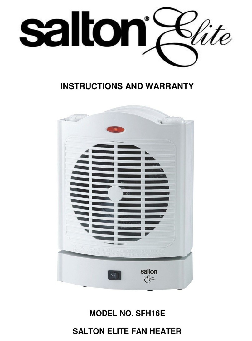 Salton elite SFH16E Instructions and warranty
