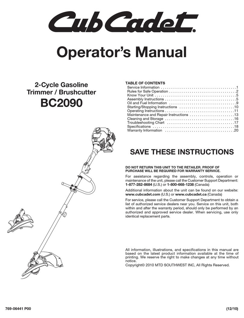 Cub Cadet BC2090 User manual