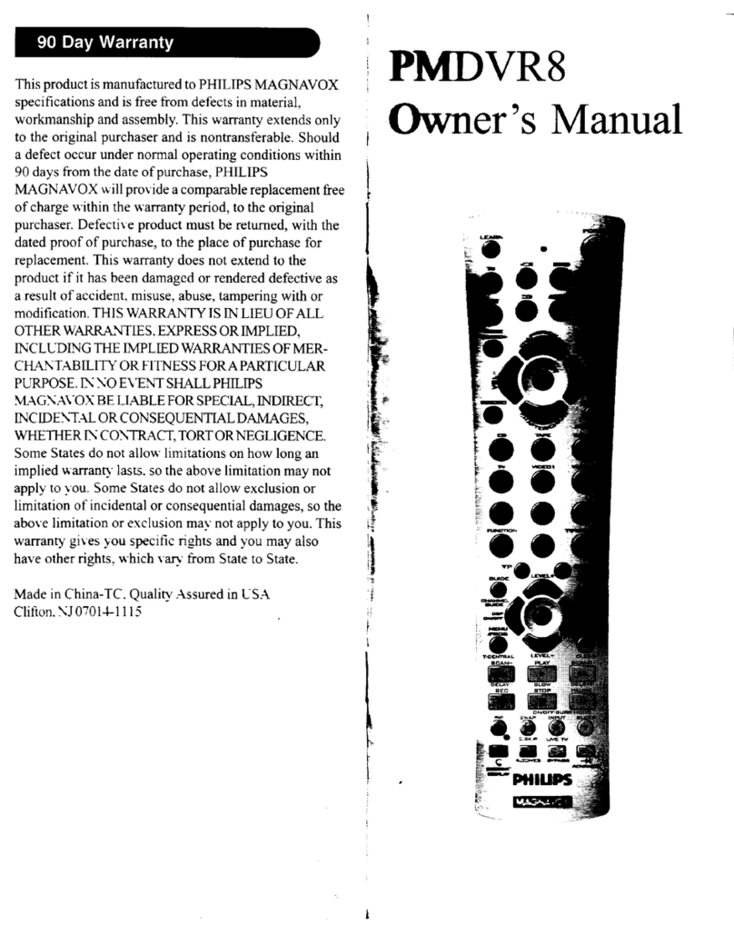 Philips PMDVR8 owner's manual
