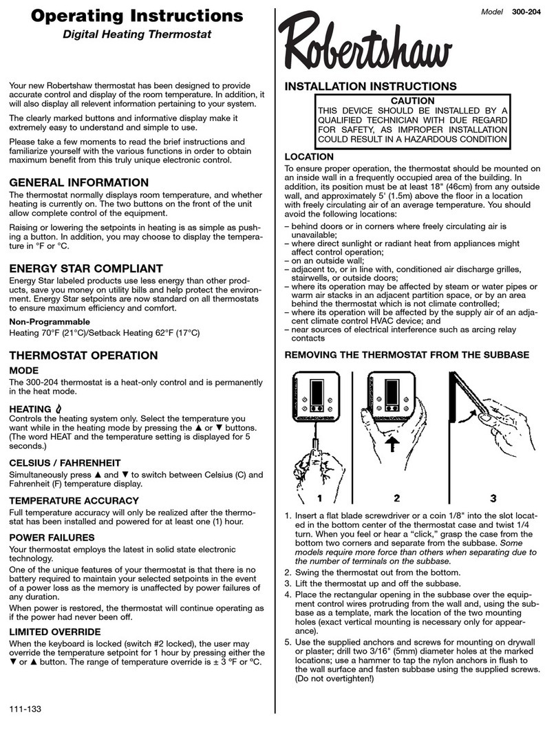 Robertshaw 300-204 User manual