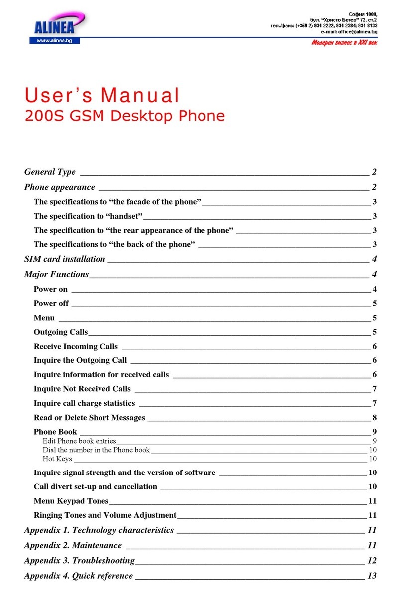 Alinea 200S GSM Desktop Phone user manual