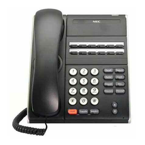 NEC DT310 Quick reference card