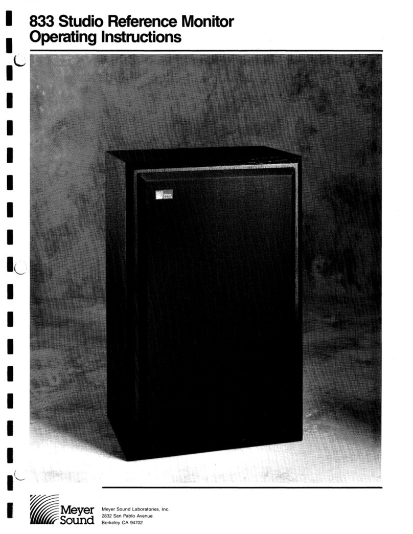 Meyer Sound Studio Reference Monitor System 833 User manual