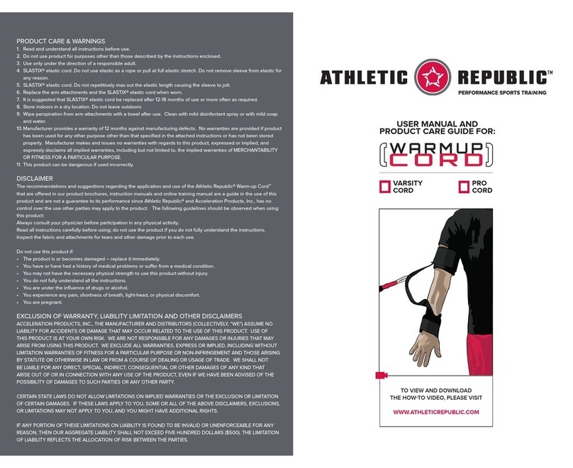 Athletic Republic Warmup Cord user manual