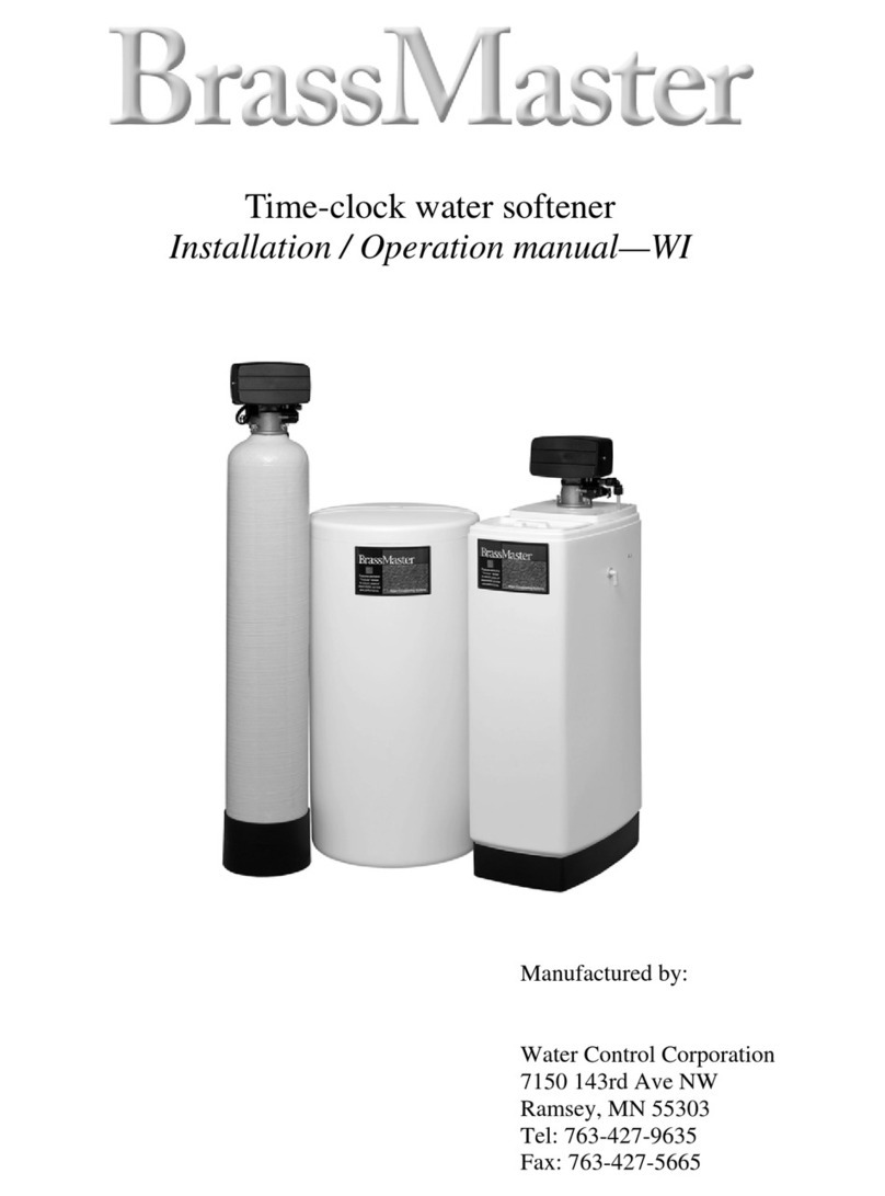 Water Control BrassMaster Installation & operation manual Water Control BrassMaster Installation & operation manual
