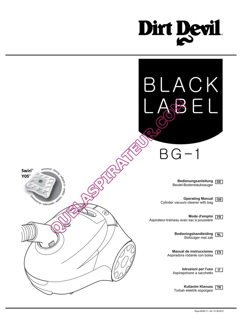 Dirt Devil Black Label BG-1 User manual