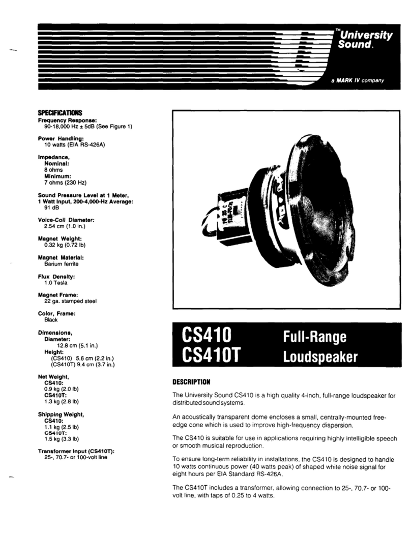 University Sound CS410 user guide University Sound CS410 user guide