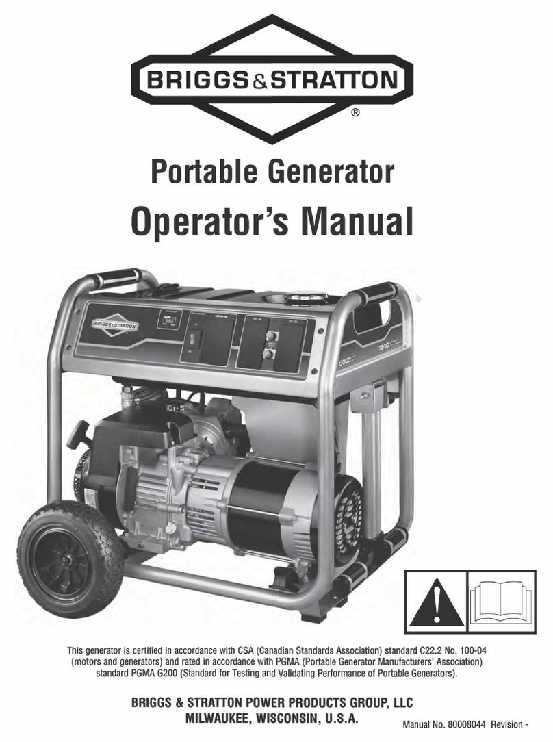 Briggs & Stratton Portable Generator User manual Briggs & Stratton Portable Generator User manual