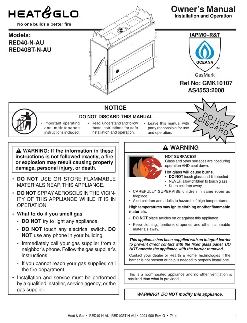 Heat & Glo RED40-N-AU owner's manual Heat & Glo RED40-N-AU owner's manual