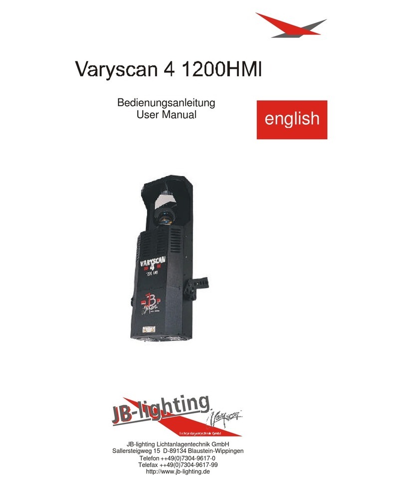 JBJ Lighting Varyscan 4 1200 HMI user manual