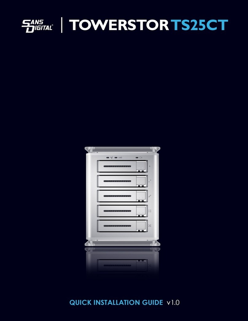 Sans Digital TowerSTOR series TS25CT Quick installation guide Sans Digital TowerSTOR series TS25CT Quick installation guide