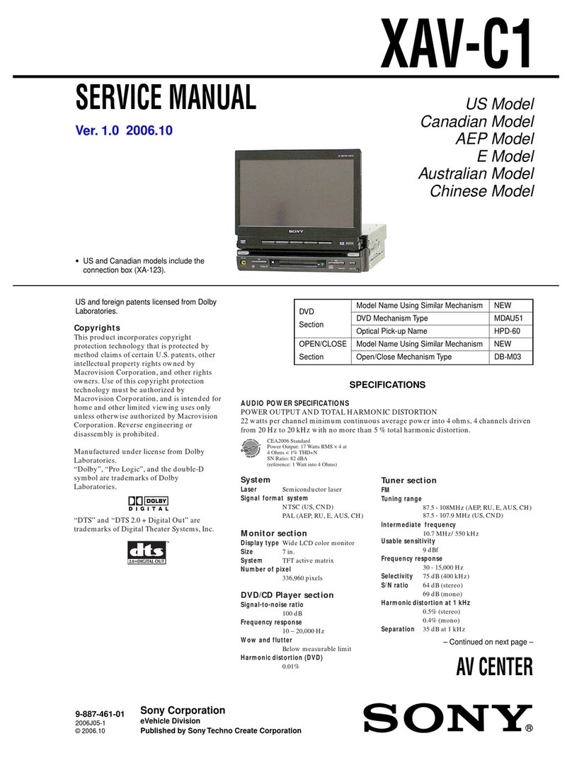 Sony XAV-C1 User manual