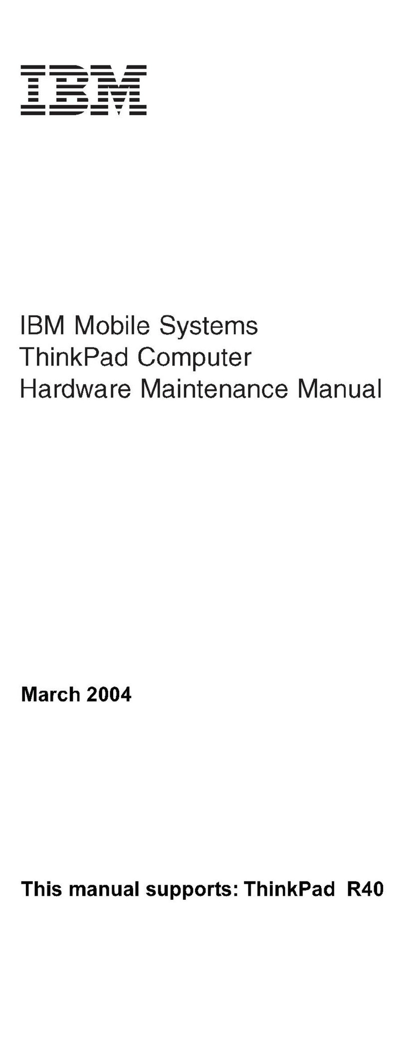 IBM ThinkPad R40 Owner's manual