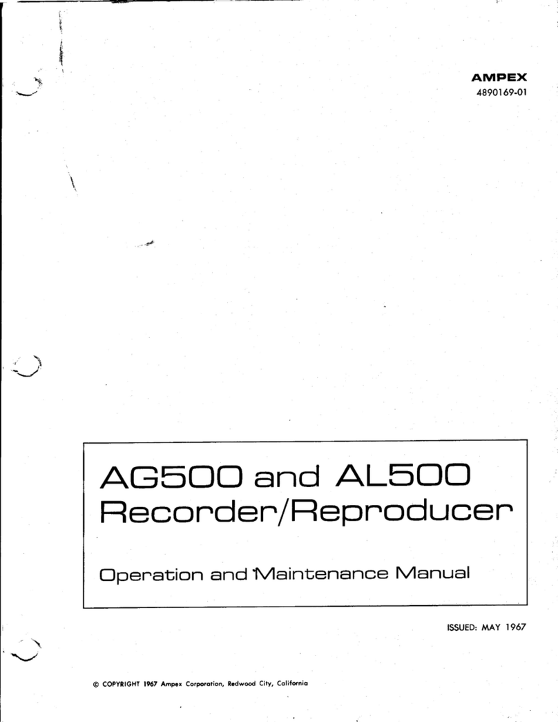 Ampex AG500 User manual Ampex AG500 User manual