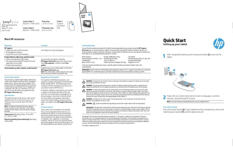 HP Tablet quick start guide