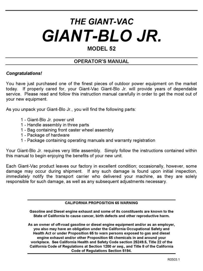 Giant-Vac GIANT-BLO JR. 52 Operator's manual