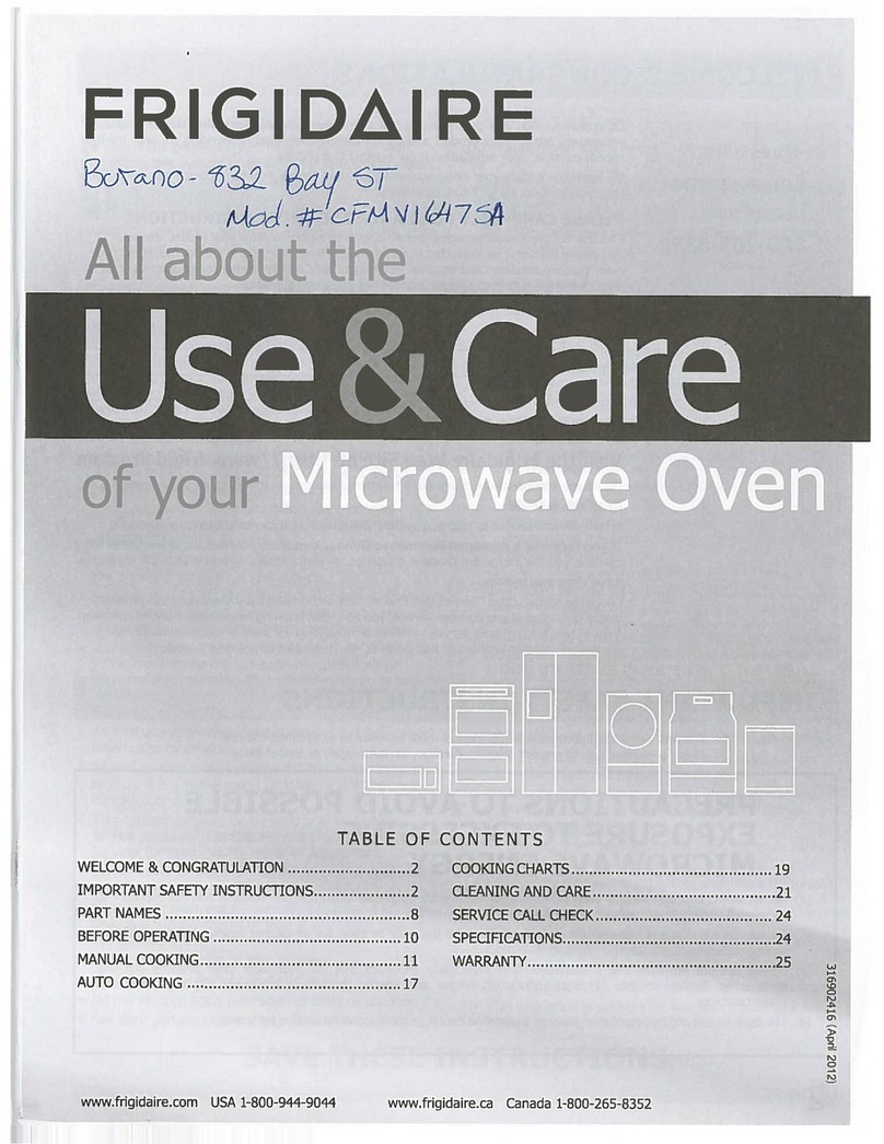 Frigidaire CFMV1647SA use & care