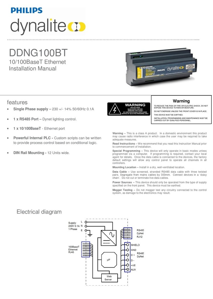 Philips Dynalite DDNG100BT installation guide