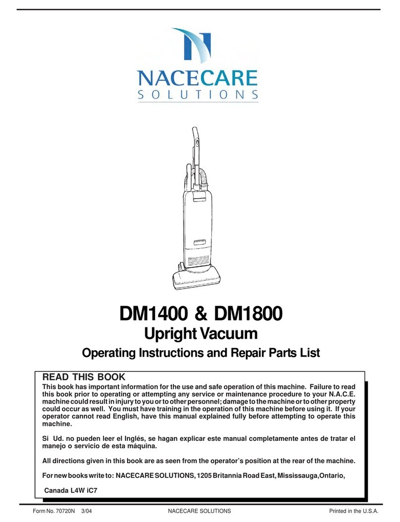 Nacecare DM1400 Operating instructions and repair parts list