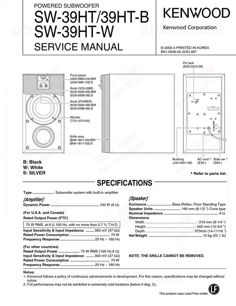 Kenwood SW-39HT User manual