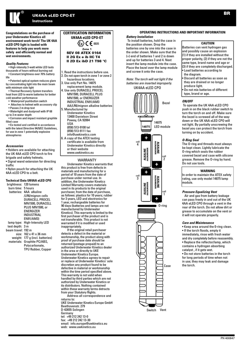 Underwater Kinetics UK4AA eLED CPO-ET instructions Underwater Kinetics UK4AA eLED CPO-ET instructions
