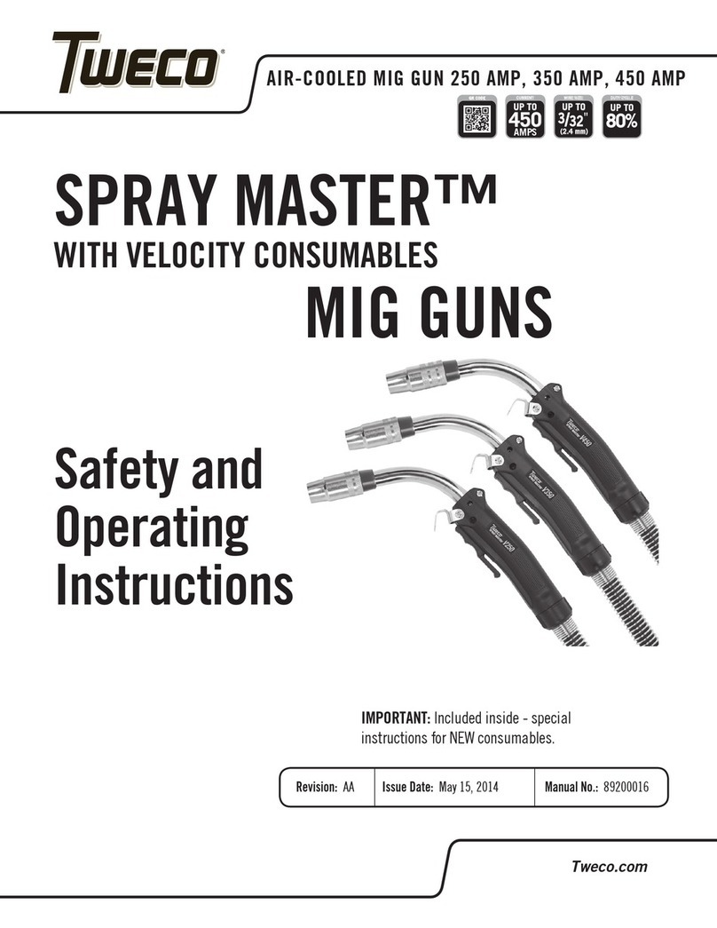 Tweco SPRAY MASTER Mig Gun Series Safety and operating instructions