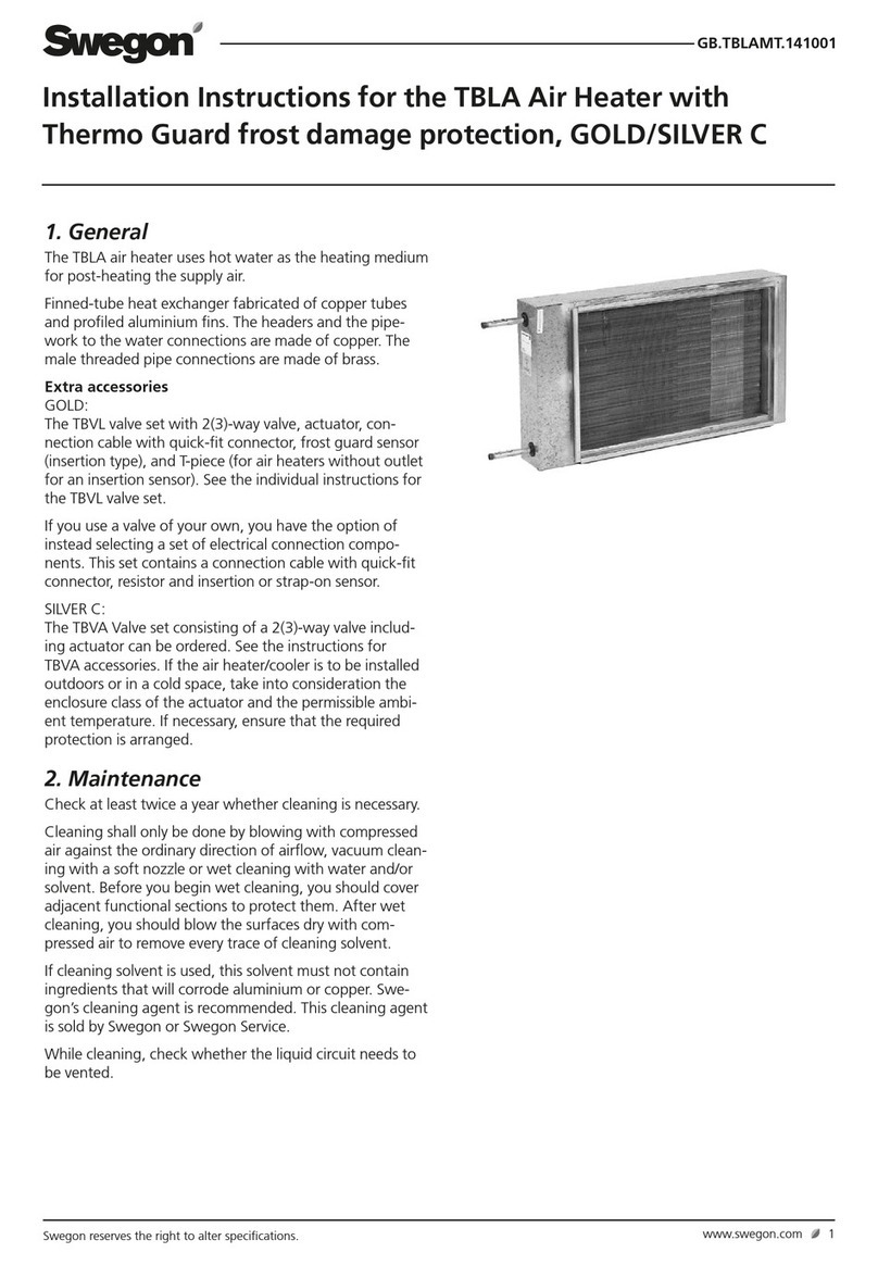 Swegon TBLA installation instructions