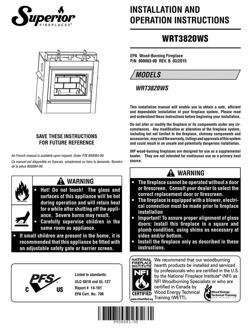 Superior WRT3820WS Installation and operation instructions