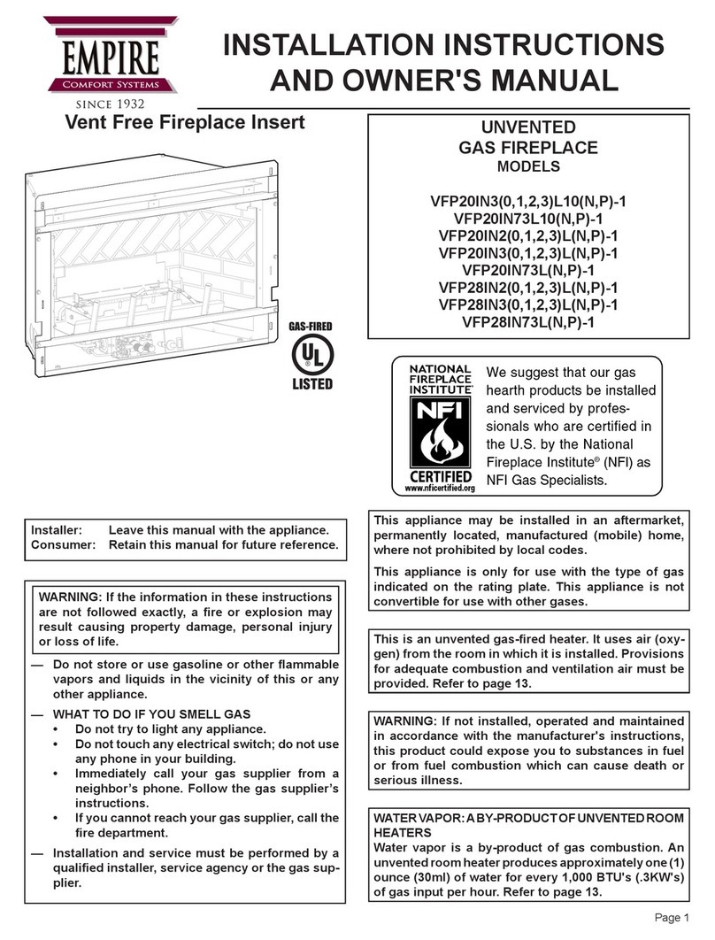 Empire Comfort Systems VFP20IN3 series owner's manual