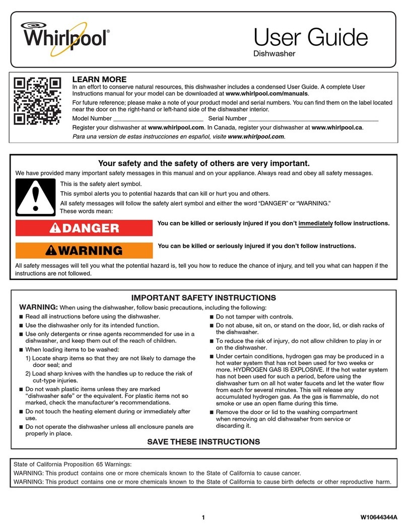 Whirlpool DISHWASHER user guide