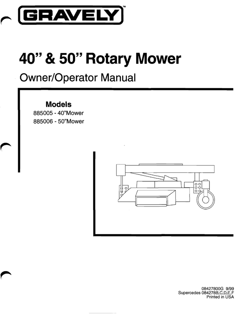 Gravely 885005 - 40" Mower Owner's manual