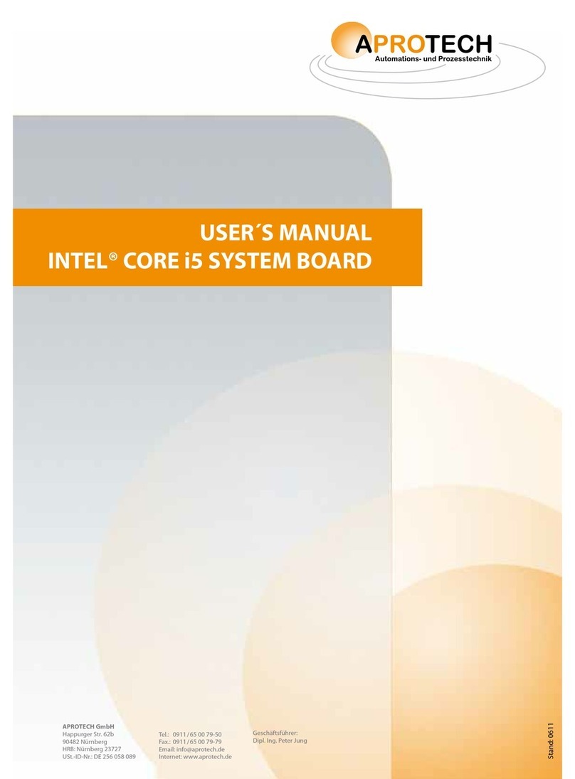 Aprotech INTEL CORE i5 SYSTEM BOARD user manual Aprotech INTEL CORE i5 SYSTEM BOARD user manual