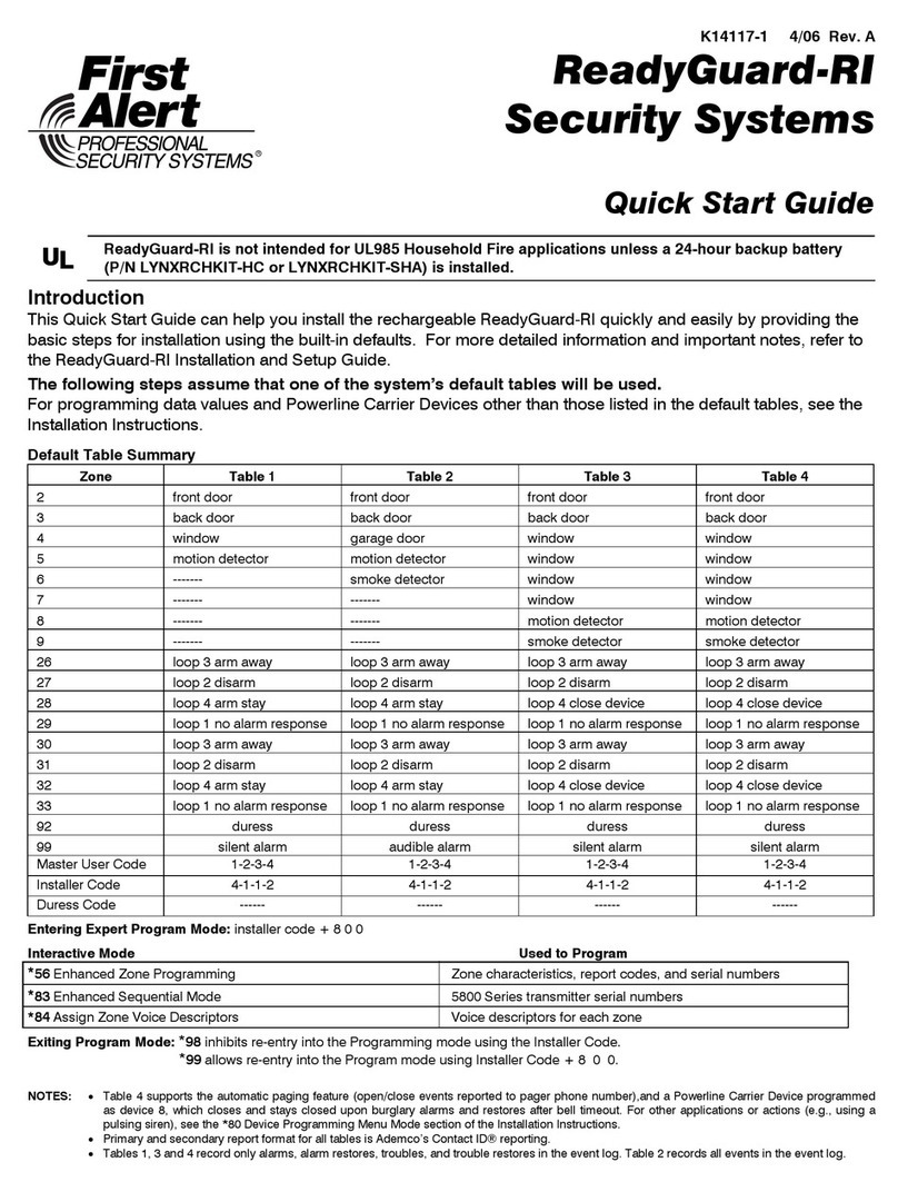 First Alert ReadyGuard-RI quick start guide