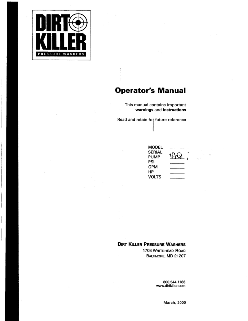 Dirt Killer Pressure washer Operator's manual