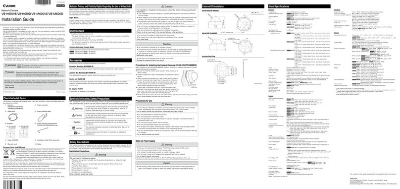 Canon VB-H610VE installation guide