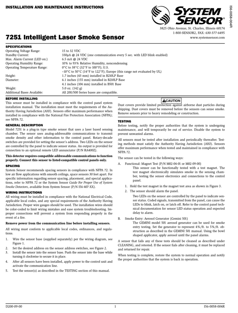 System Sensor 7251 User manual