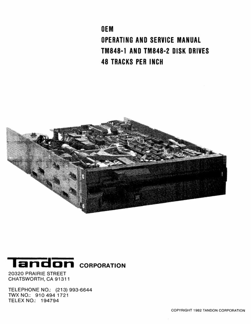 Tandon TM848-1 Operating and service manual