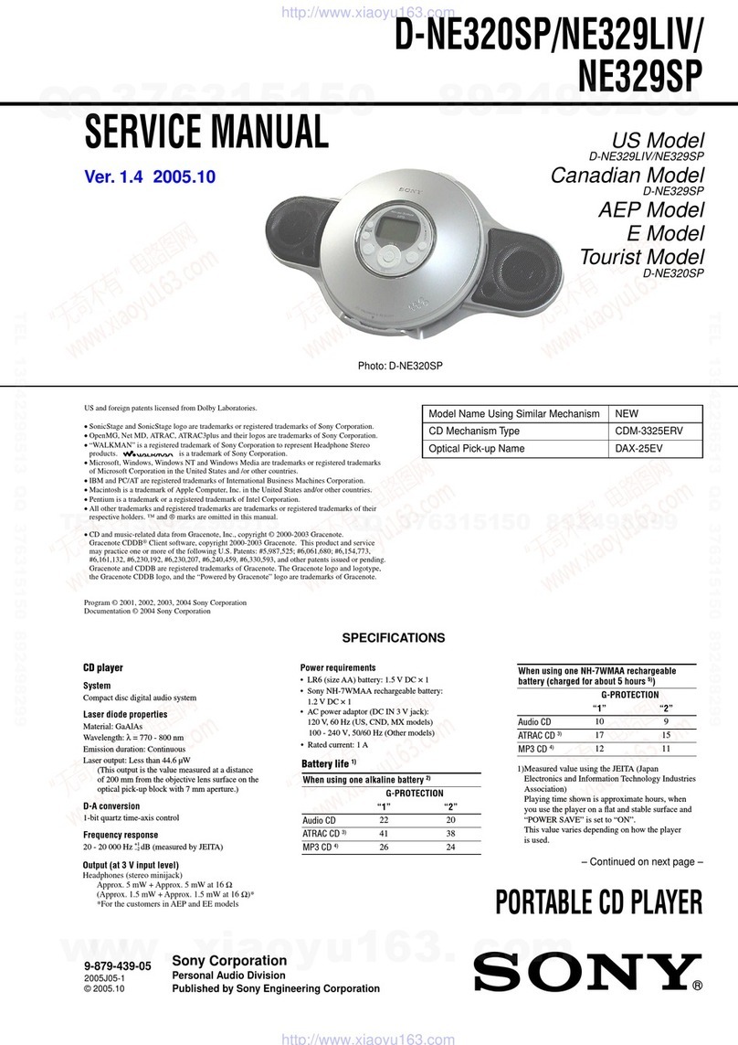 Sony Walkman D-NE320SP User manual