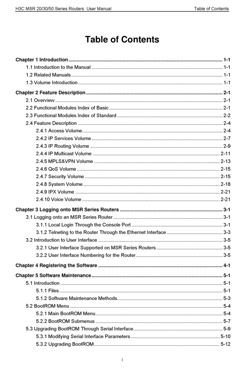 H3C MSR 20 Series User manual H3C MSR 20 Series User manual