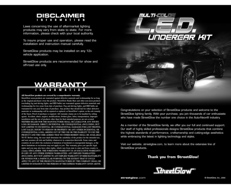StreetGlow Multi-color LED Undercar kit manual