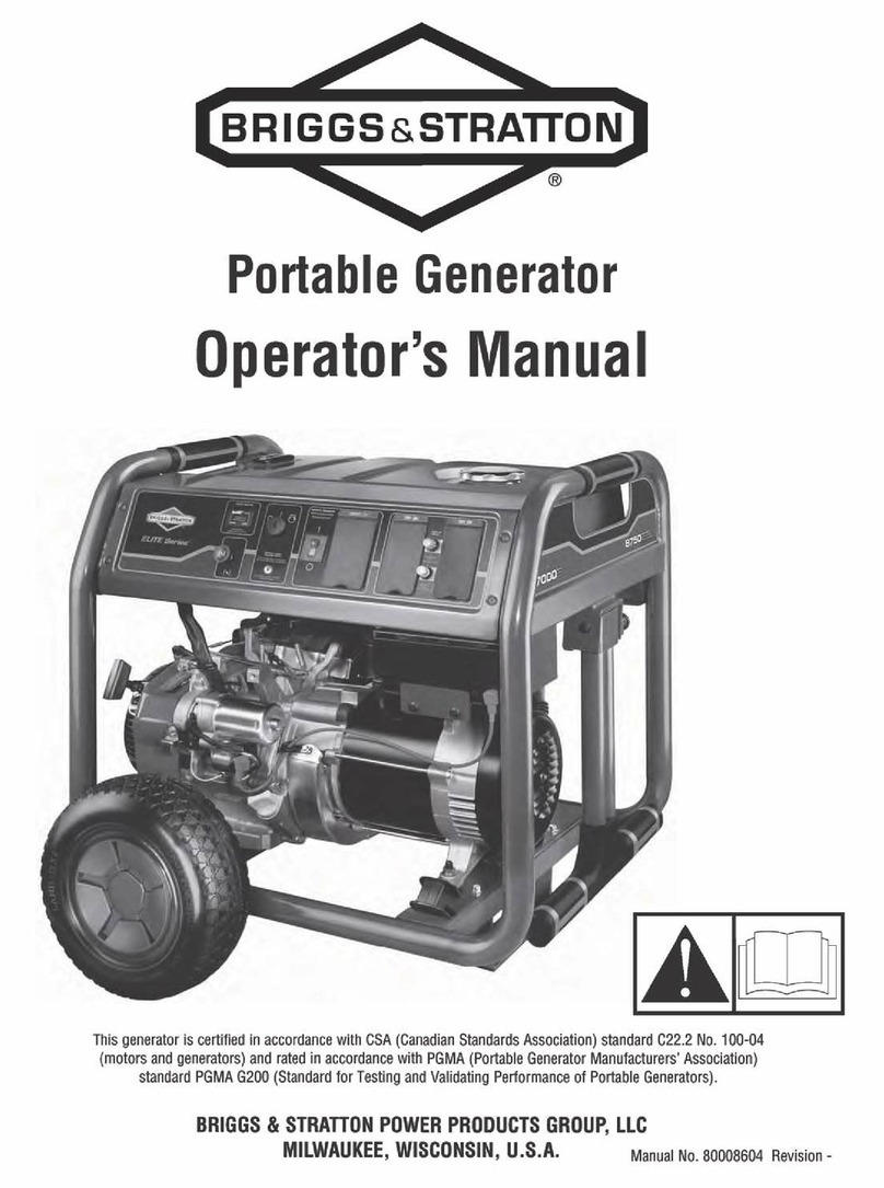 Briggs & Stratton Portable Generator User manual Briggs & Stratton Portable Generator User manual